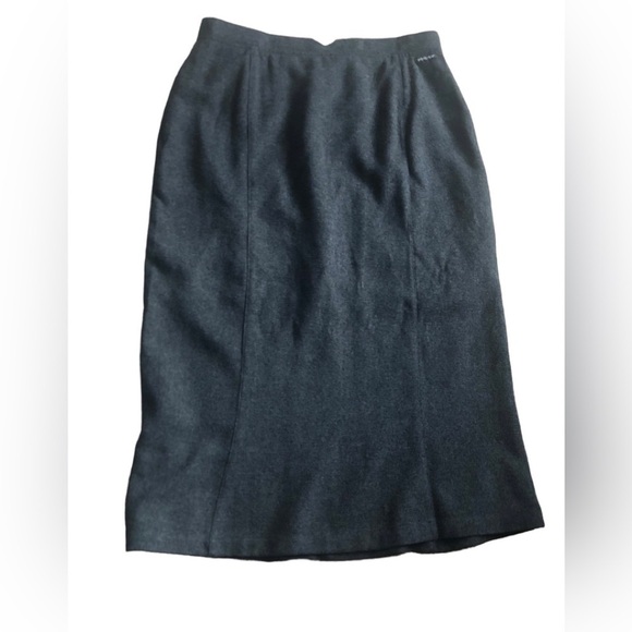 Woolrich 5017  Onyx Gray Heather Fall Winter Skirt Lined Size 12P Midi Length - Picture 2 of 6